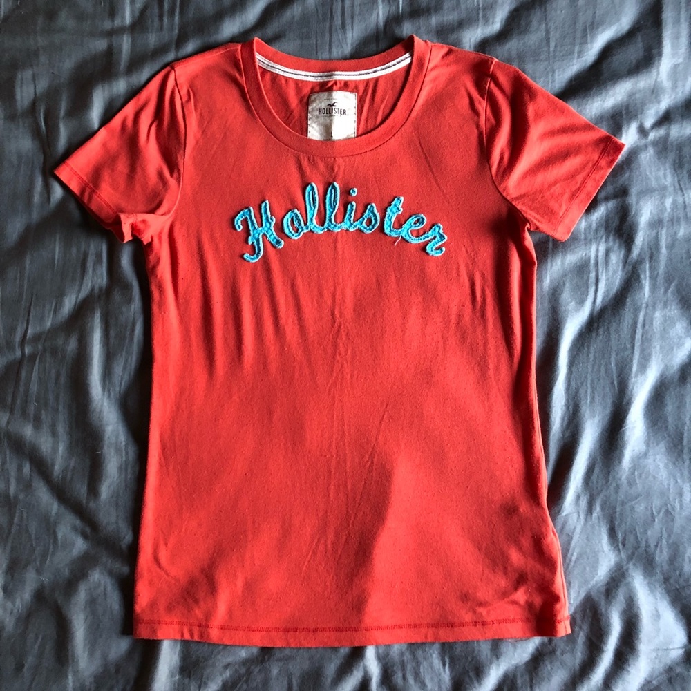 Hollister orange short sleeve shirt